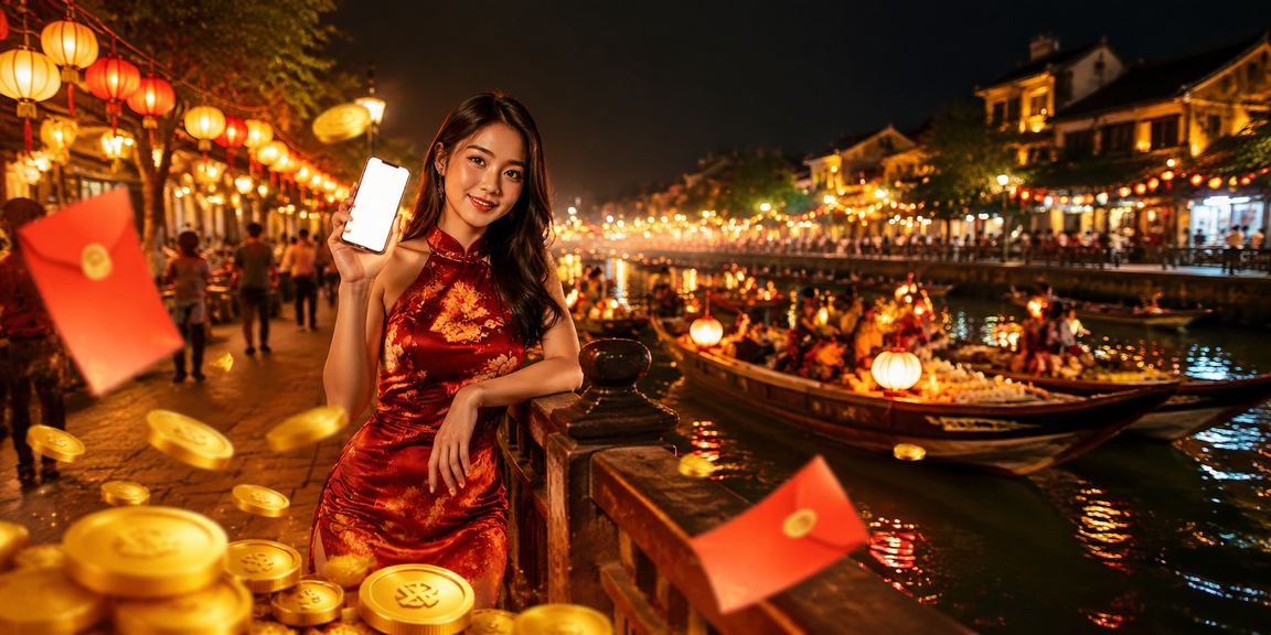 Không khí chợ đêm Nha Trang với phong bì đỏ – biểu tượng may mắn trong văn hóa Việt Nam